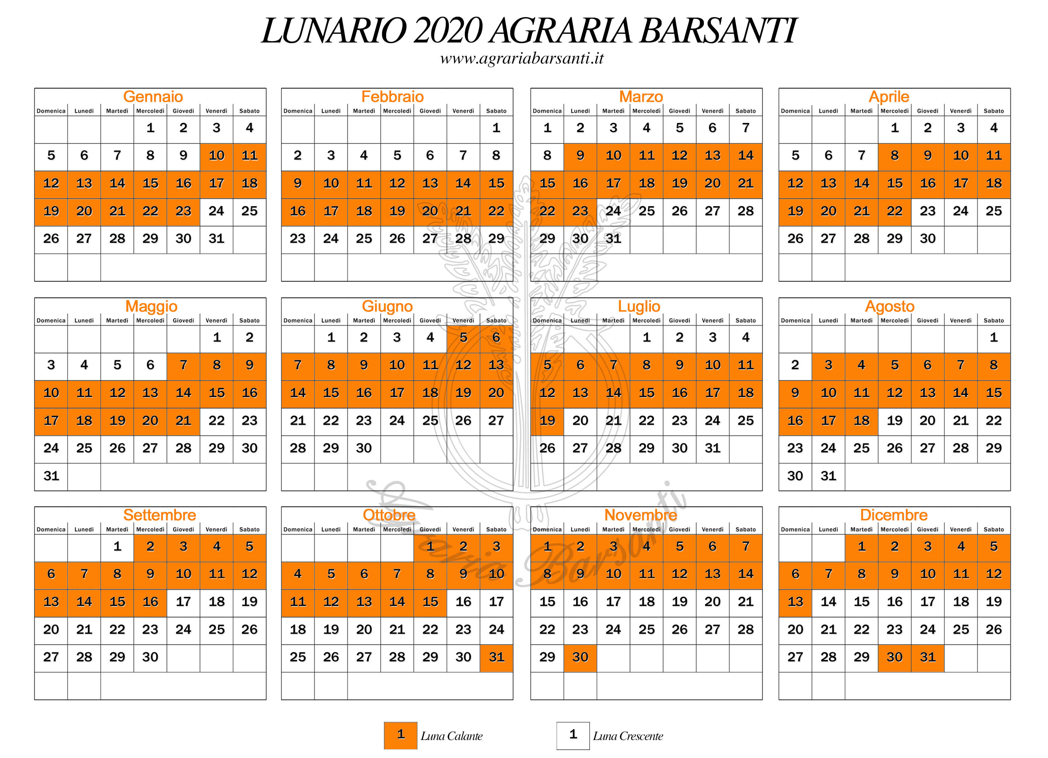 calendario lunario 2020