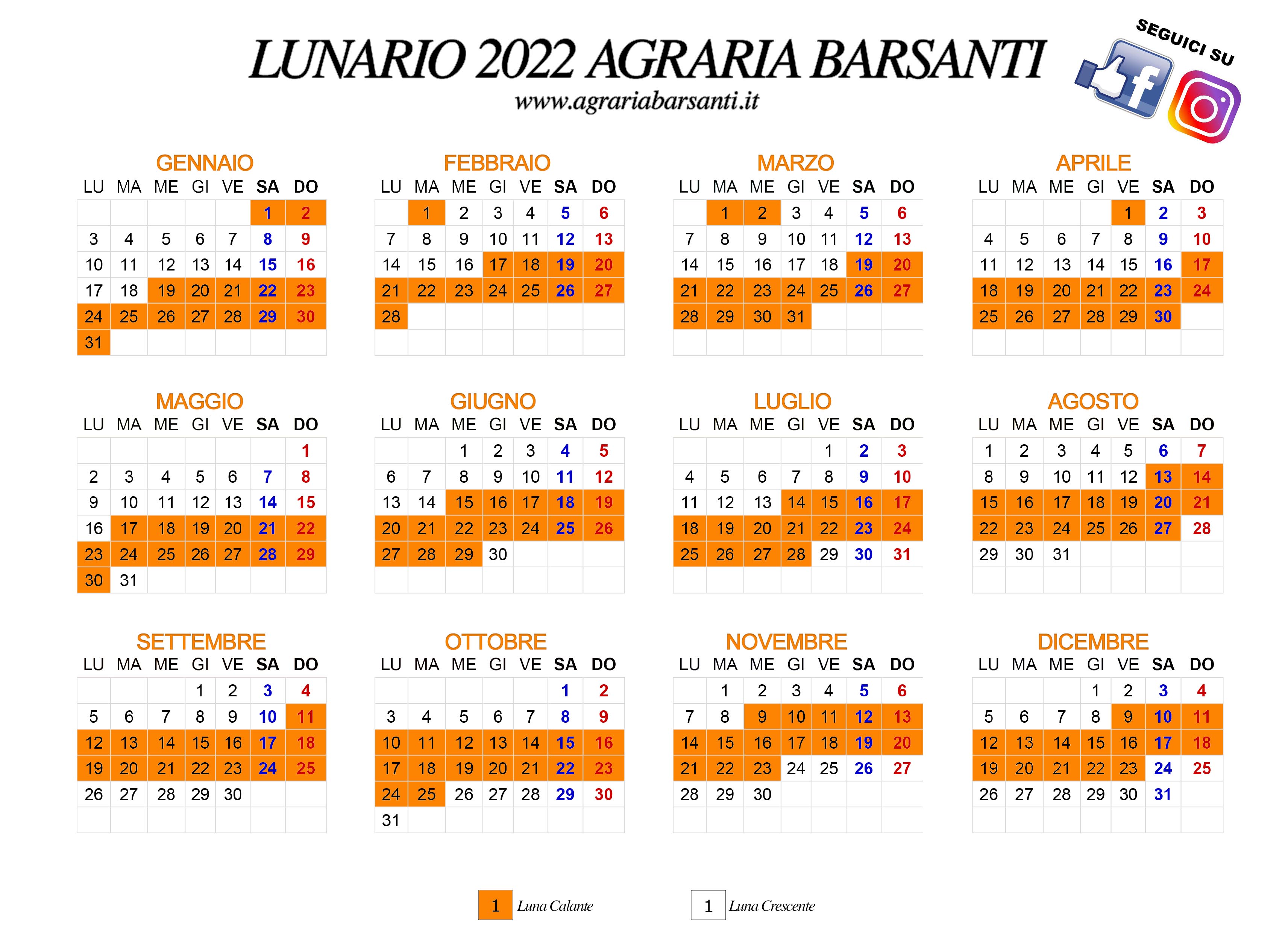calendario lunario 2022